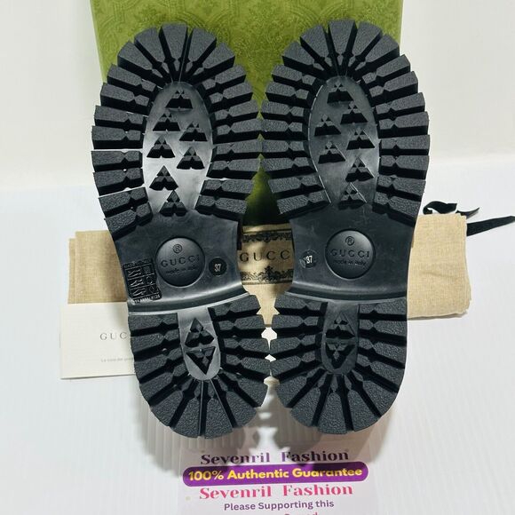 Gucci Platform Loafers 37/ US 7 Beige GG Monogram Horsebit Shoes NIB $1,150 - Picture 12 of 15